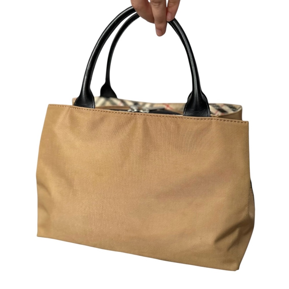 Burberry Nova Check Nylon Handbag small tote subtle pattern interior sac à main
